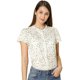 thumbnail image 1 of Blucon botones y mancorcon cuello con volantes y estampado de puntos pamujer Beige S, 1 of 6