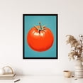 thumbnail image 4 of Simplistic Tomato Red on Blue Retro Minimalist Painting Art Print Framed Poster Wall Decor 12x16 inch, 4 of 5