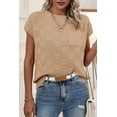 thumbnail image 2 of Women's Smoke Gray Lattice Textured Knit Short Sleeve Sweater - [ZhiHiMeRi] | (US 12-14)L, 2 of 7