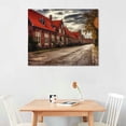 thumbnail image 2 of JRXY Village Street Pictures Wall Decor Denmark Canvas Wall Art Landscape Poster Prints For Living Room Bedroom Office With Framed pattern2, 2 of 4