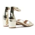 thumbnail image 3 of J.Adams Daisy, Women's High Heel Block heels Chunky Party Dress Shoes Ankle Strap Wedding Heeled Sandals - Gold PU - 6.5, 3 of 7