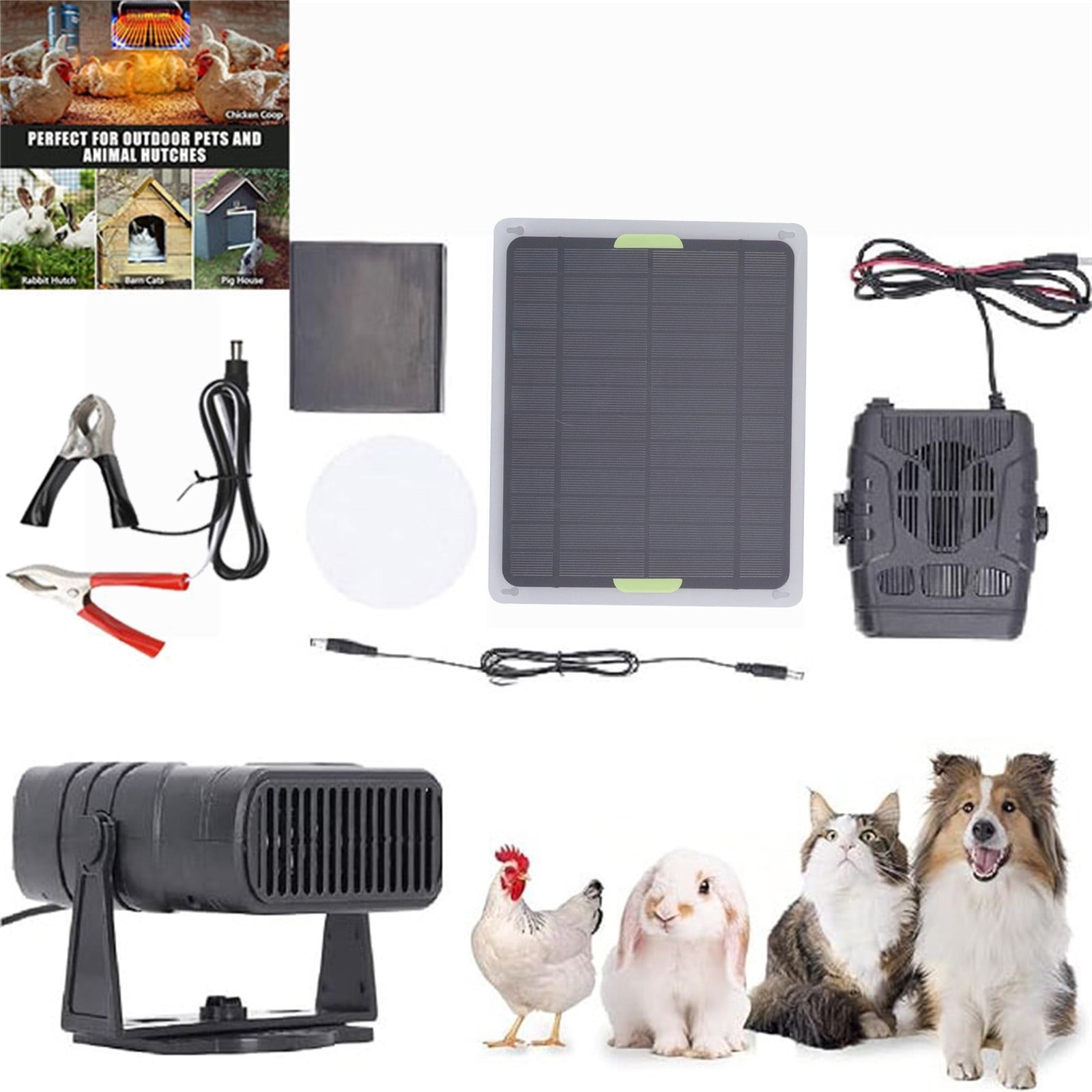30W Single Solar Panel Heater for Crystal Solar Panel Heater, Solar Heater Drying Heating Pet House Warm Wind Solar Panel Heater Set for RV Outdoor Heating Charges Mobile Phones