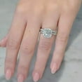 thumbnail image 3 of 3.20Ct Cushion Cut Lab-Created Diamond Bridal Set Ring 14k White Gold Plated, 3 of 3