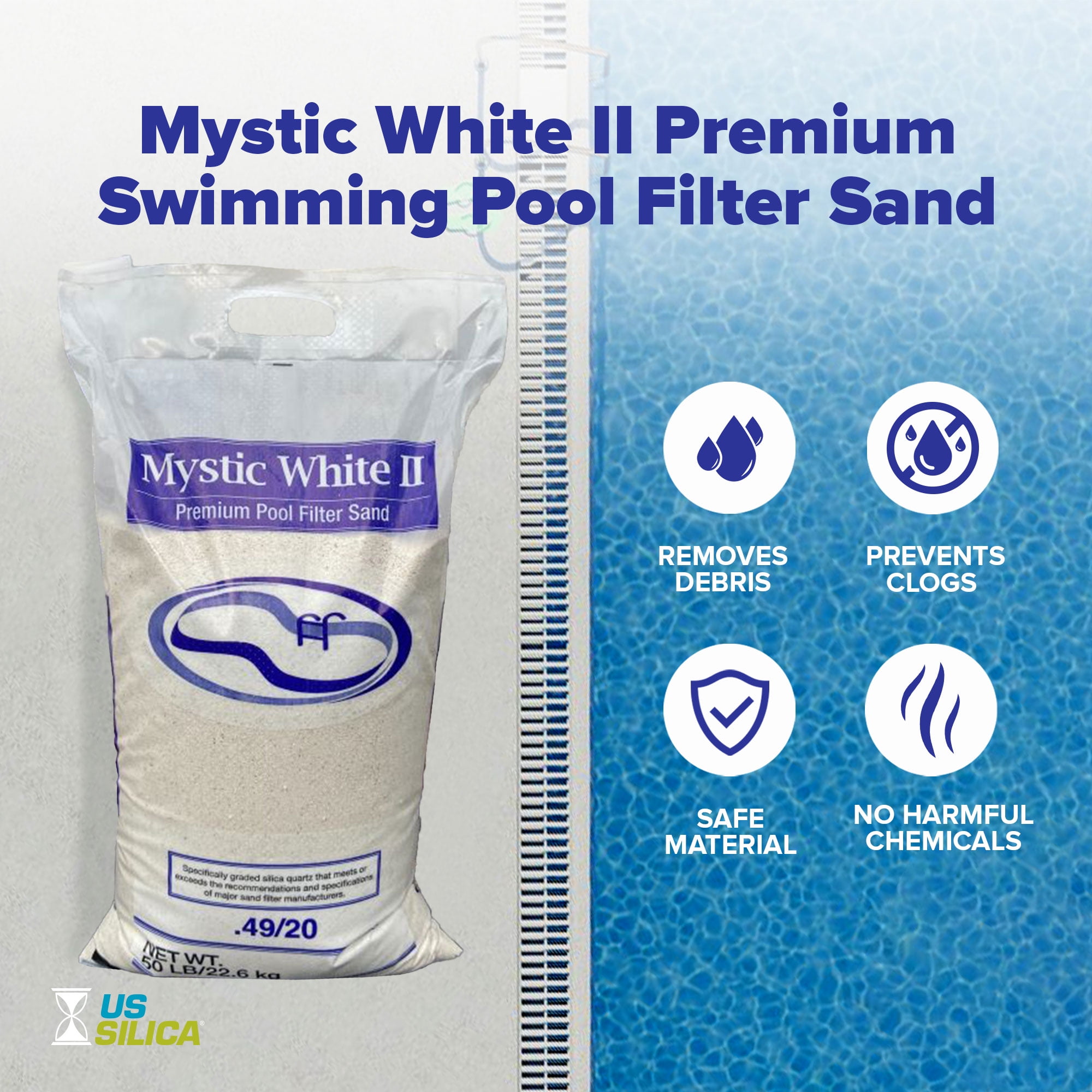 U.S. Silica Mystic White II Pool Filter Sand - 50 lb