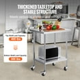 thumbnail image 3 of KFFKFF Table Utilitaire en Acier Inoxydable 24 x 30 x 40 Pouces, Station de Préparation de Cuisine Industrielle avec Roulettes, Support de Préparation Robuste, Table de Travail Métallique à Hauteur Personnalisable pour Salle à Manger, Résidence et Auberge, 3 of 9