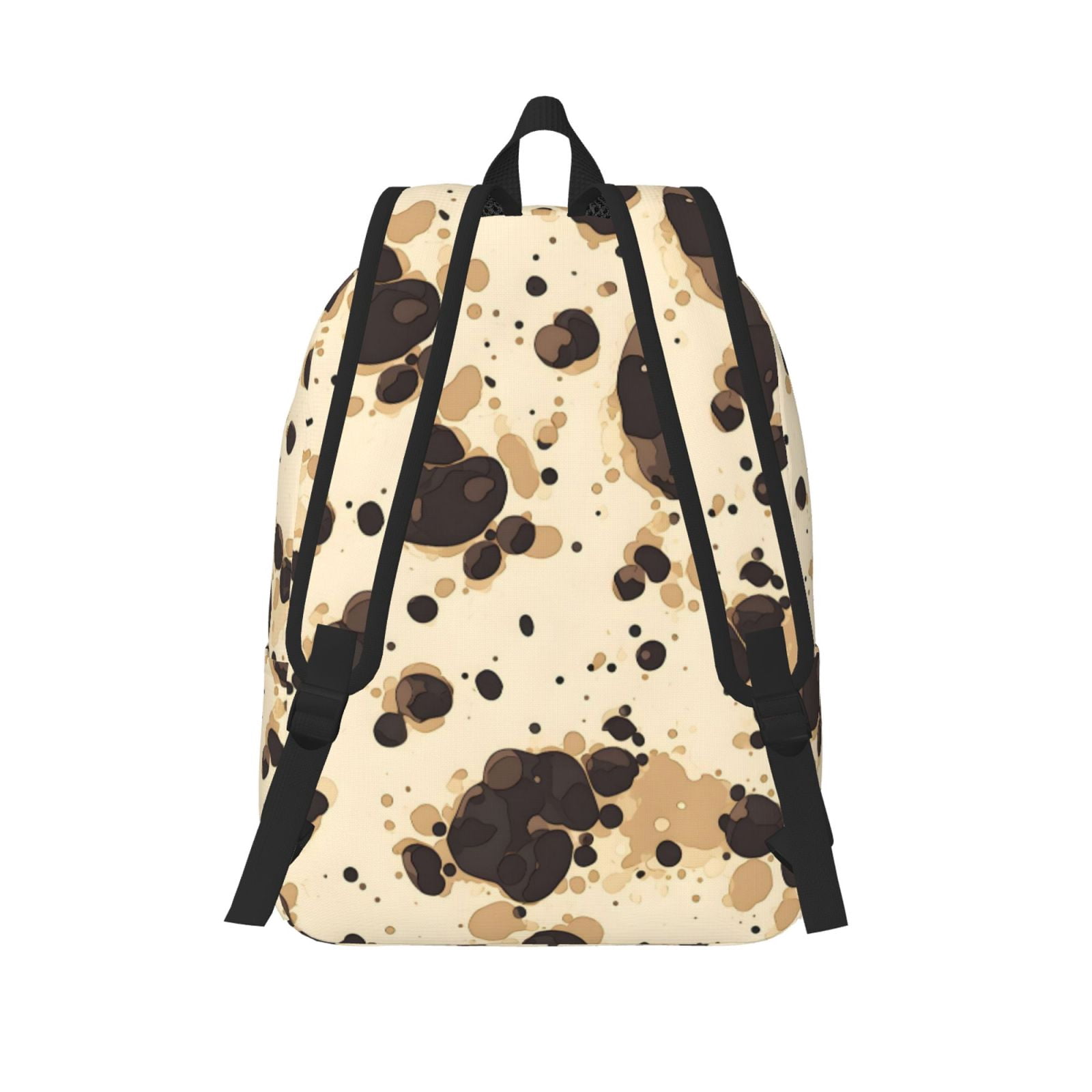 Casual Canvas Backpack Without Interlayer Large Capacity Stick Bag Design For Outdoor Shopping Office Outdoor Sports Milk Cow Print Style Sienna_1 Medium