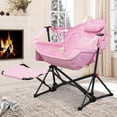 thumbnail image 5 of Ainfox Foldable Portable Rocking Camping Chairs with Footrest,Cup Holder,Pillow,Pink(Set of 2), 5 of 6