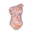 thumbnail image 4 of Yiaed Beautiful Fox Print Women One Piece Swimsuits Tummy Control One Shoulder Bathing Suits Pattern Ruffle Swimwear-X-Large, 4 of 8