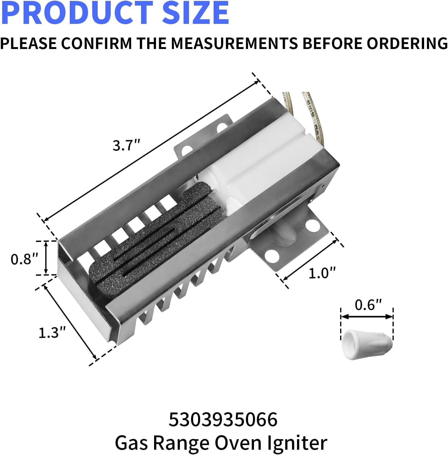 5303935066 Gas Ran Oven Igniter Replacement for Tappan Replaces 318177710 318177720 10064 5303210788