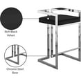 thumbnail image 2 of Meridian Furniture Ezra 27"H Velvet Counter Stool in Black (Set of 2), 2 of 6