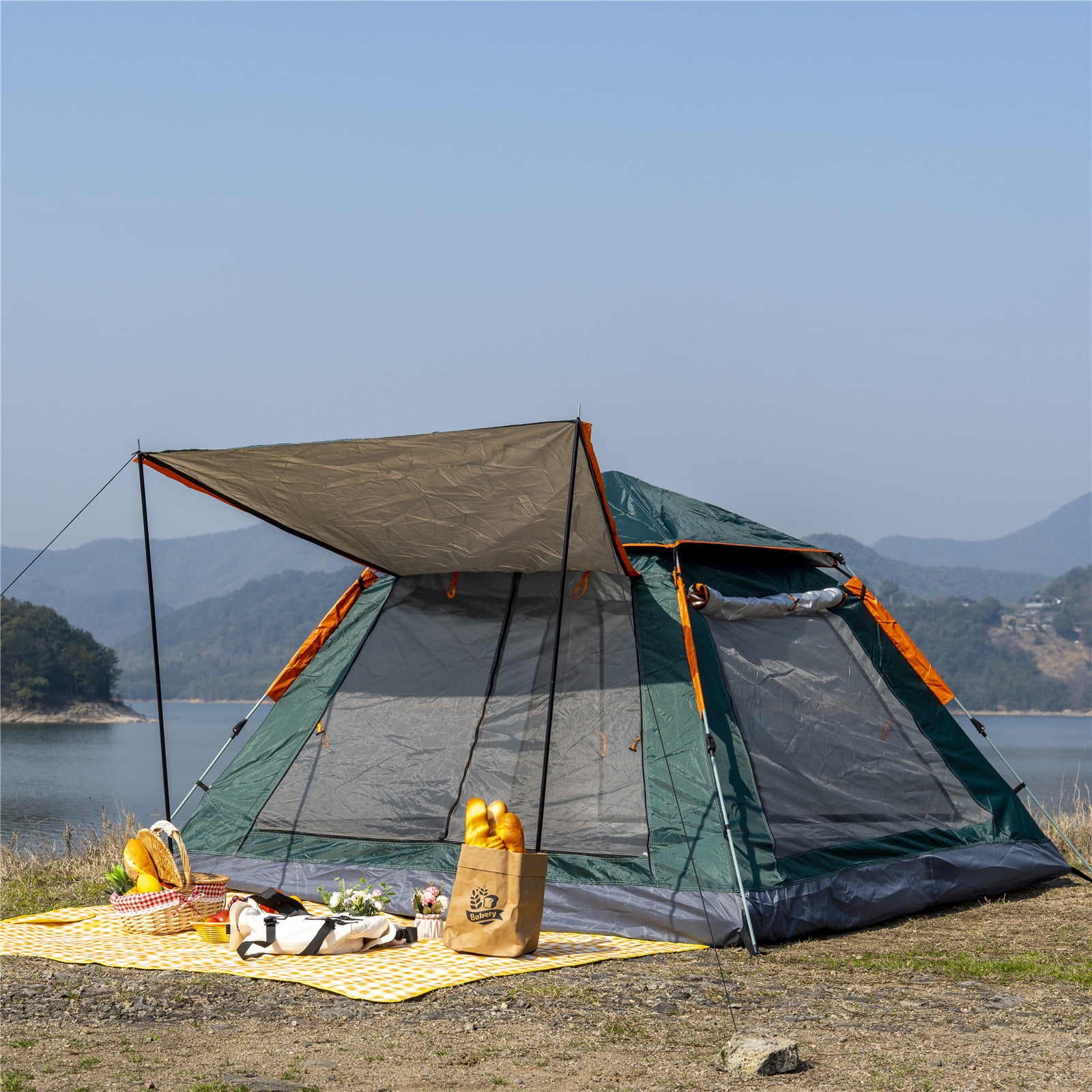 Topchances 4 Person Outdoor Camping Tent with Carry Bag