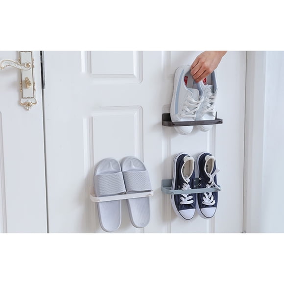 CRILSTYLEO 5Ud Estante Para Zapatos Montado En Pared Color Café Para Espacios Pequeños Sin Herramientas