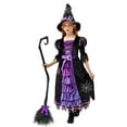 thumbnail image 4 of Joyfy Ensemble de Costume de Sorcière de Conte de Fées pour Filles, Déguisement d'Halloween pour Enfants avec Balai et Chapeau pour Fête d'Halloween et Jeu de Rôle, S, 4 of 8