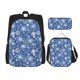 thumbnail image 1 of Balery whiet Snowflake blue background Mochila escolar 3 en 1 para niños: mochila resistente con lonchera térmica y estuche para lápices. Mochila escolar para niños y niñas., 1 of 7