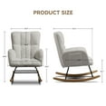 thumbnail image 7 of COMHOMA Nursery Rocking Chair, Teddy Upholstered Glider Rocking Chair with Side Pockets, Accent Chair with High Backrest Reading Chair for Adult, Nursery, Bedroom, Living Room,Offices,Grey, 7 of 7