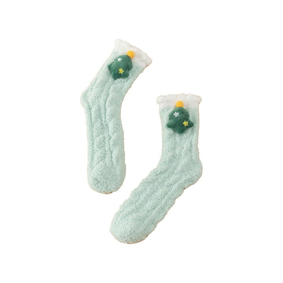 TELOLY 1Pair Fuzzy Socks for Women,Fuzzy Slipper Socks,Warm Floor Socks,Thicken Socks,Christmas Socks