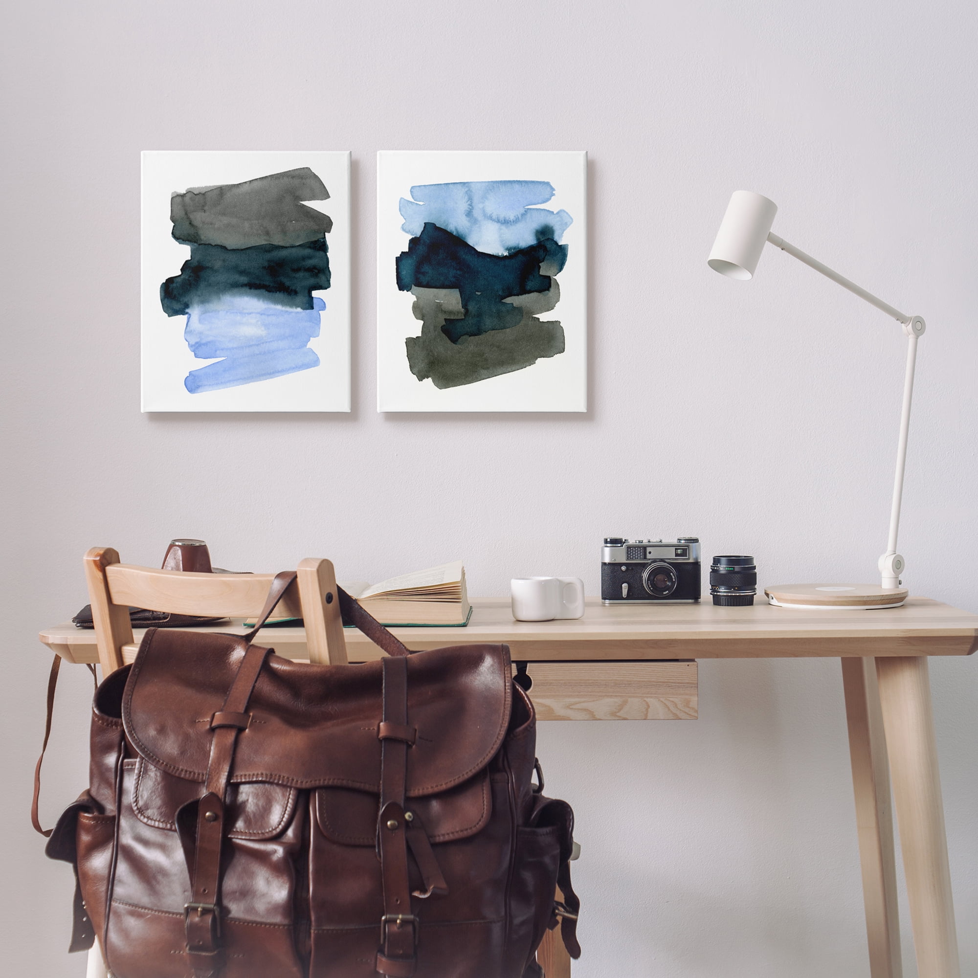 Stupell Industries Energetic Blue Brush Strokes Abstract Ombre Canvas Wall Art, 16 x 20, Design by Emma Caroline