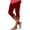 Deep Red, variant on Womens Lace Trim Capris Stretch Fit Cropped Leggings Blue S