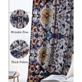 thumbnail image 3 of Boho Blue Yellow Blackout Curtains for Bedroom Living Room Darkening Curtains 96 Inches Long Retro Bohemian Flower Leaf Tribal Window Curtain 2 Panels Set Window Treatment Grommet Drapes 52"x96", 3 of 9