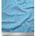 thumbnail image 1 of Soimoi Blue Cotton Cambric Fabric Cheddar Carnation Floral Print Fabric By Yard 42 Inch Wide, 1 of 3