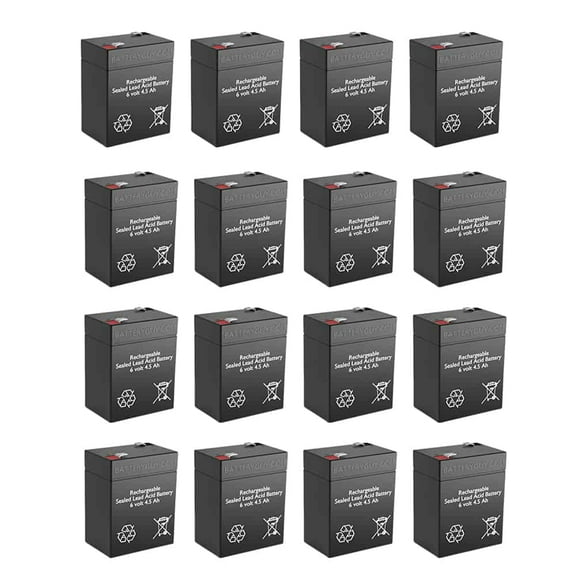 BatteryGuy 6v 4.5Ah rechargeable Sealed Lead Acid battery (Qty of 16)
