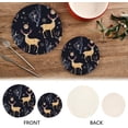 thumbnail image 4 of GZHJMY Black Trivets Pot Holders Set of 2, Hot Pads, Table Mats,Placemats Set for Cooking and Baking, Cotton Braided Hot Pads, 7.09"+9.45", 4 of 7