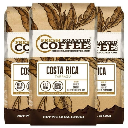 Costa Rica Tarrazu Coffee, 12 oz. Ground Bags, Fresh Roasted Coffee LLC. (3 (Best Food In Costa Rica)