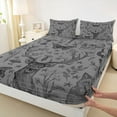 thumbnail image 3 of Homewish Gothic Skull Twin Sheet Sets,Cute Deer Fox Twin Fitted Sheet,Gray Black Flat Sheet For Adults,Super Cozy Room Decor,3-Piece, 3 of 7