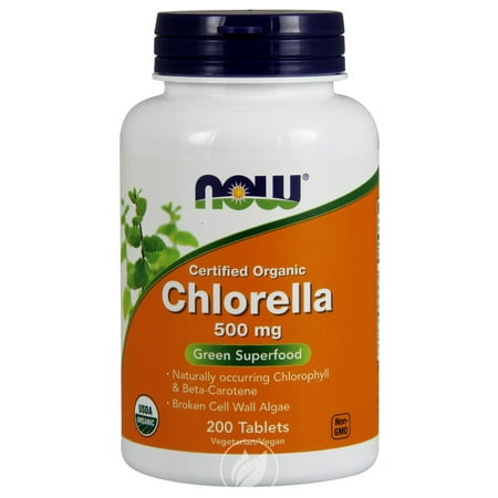 Chlorella Now Foods - Now Foods - Chlorella Green Superfood Certified Organic 500 mg. - 200 Tablets, Pack of 2