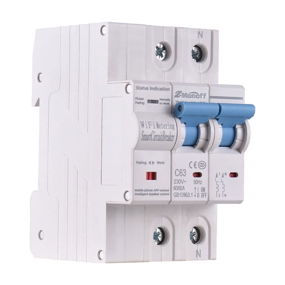 Smart Circuit Breaker,2p Circuit App One-click Switch App Circuit Mobile Remote App Wifi Circuit Switch Overload And Wifi Circuit Statistics Circuit Remote With Circuit 100a 220v White