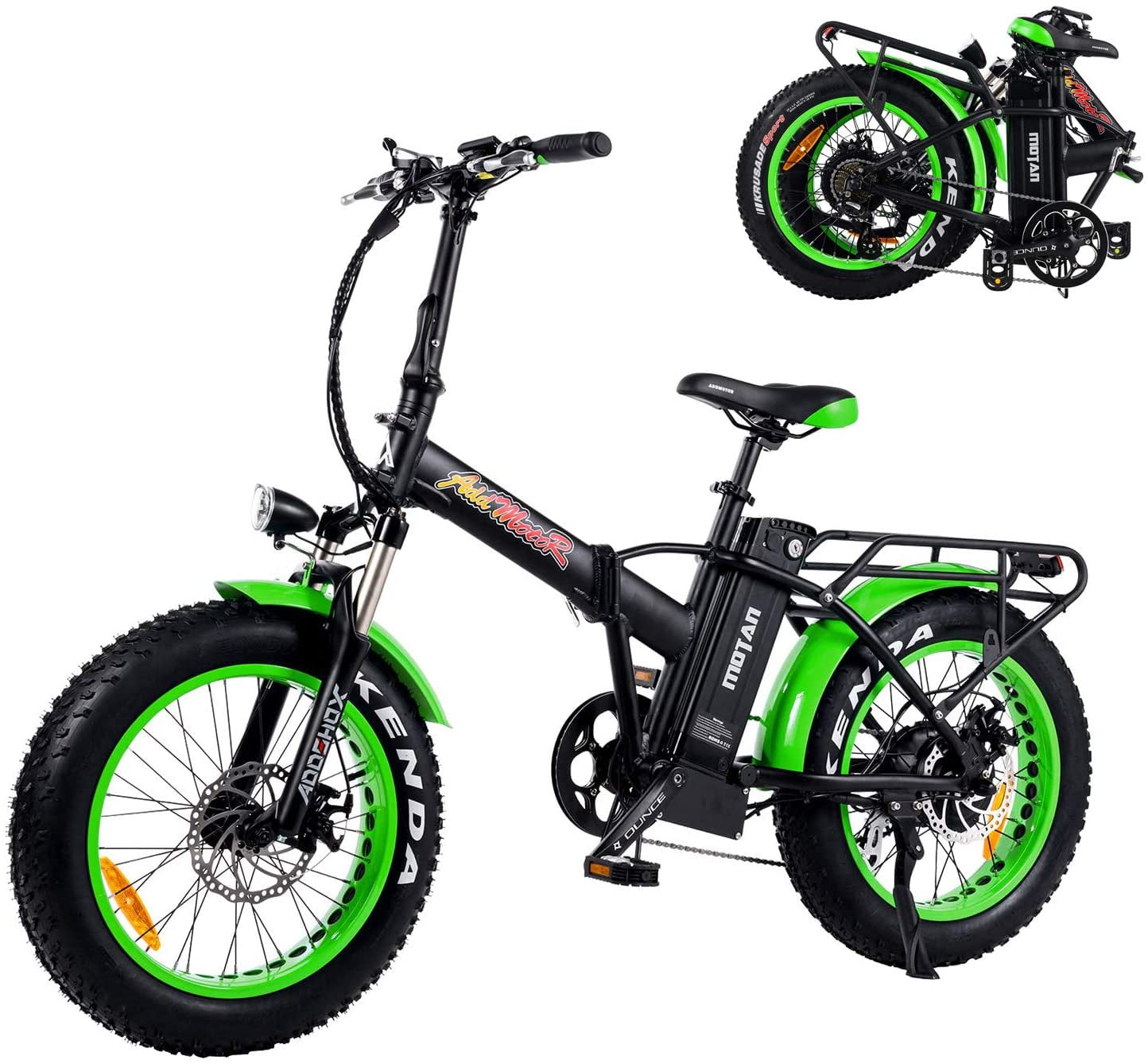 Addmotor 20" Folding Electric Bike with Pedals & Power Assist & Large