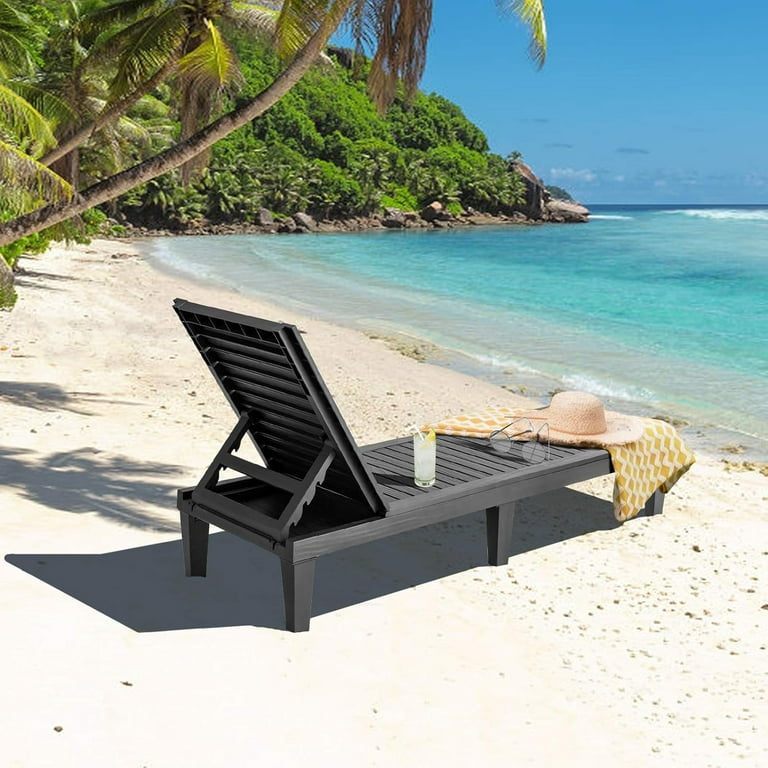 Giantex Set of 2 Outdoor Chaise Lounge Patio Recliner Chair with 5 Position Adjustable Backrest Weather Proof Rust Resistant Chaise Lounger for Patio Beach Balcony Poolside Walmart