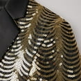 thumbnail image 5 of YLSDY Men Color Block Sequin Shiny Prom Suit Jacket One Button Slim Fit Sport Coats and Blazers Tuxedo for Wedding Banquet Gold XS, 5 of 8