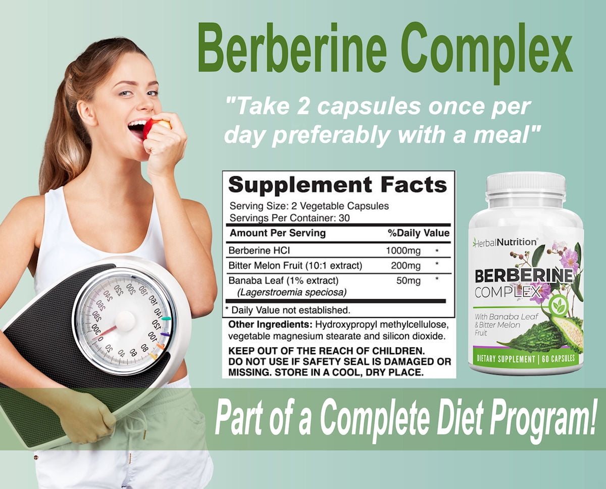 Three Pack - Berberine Complex 1250mg with Berberine HCL, Bitter Melon Extract and Banaba Leaf, Supports Glucose Metabolism, Immune Health & Weight Management