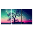 thumbnail image 2 of wall26 - 3 Piece Canvas Wall Art - Red Alien Landscape with Alone Tree Over The Night Sky with Many Stars - Modern Home Art Stretched and Framed Ready to Hang - 24"x36"x3 Panels, 2 of 4