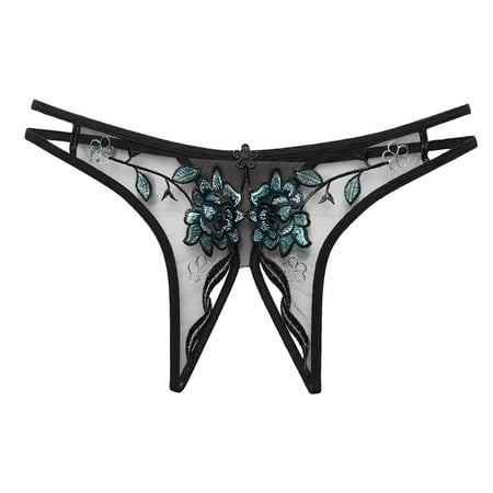 Womens Crotchless Panties Cheeky Panties One Size Lace Briefs Women Sexy Crotchless Underwear Hollow Lingerie