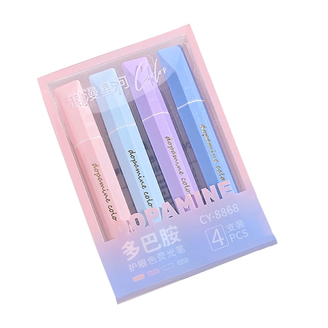 Matoen12 Aesthetic Highlighters, Assorted Colors, 4 Count