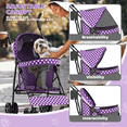 thumbnail image 3 of Magshion Foldable Lightweight Pet Trolley for Pet Cats & Dogs, 4 Wheel, Purple with White Polka Dots, 3 of 9
