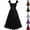 Black, variant on Womens Renaissance Dress Lace Up Ruffled High Low Hem Smocked Puff Sleeve Costume Cottagecore Medieval Gothic Gown for Halloween Party, Black, L