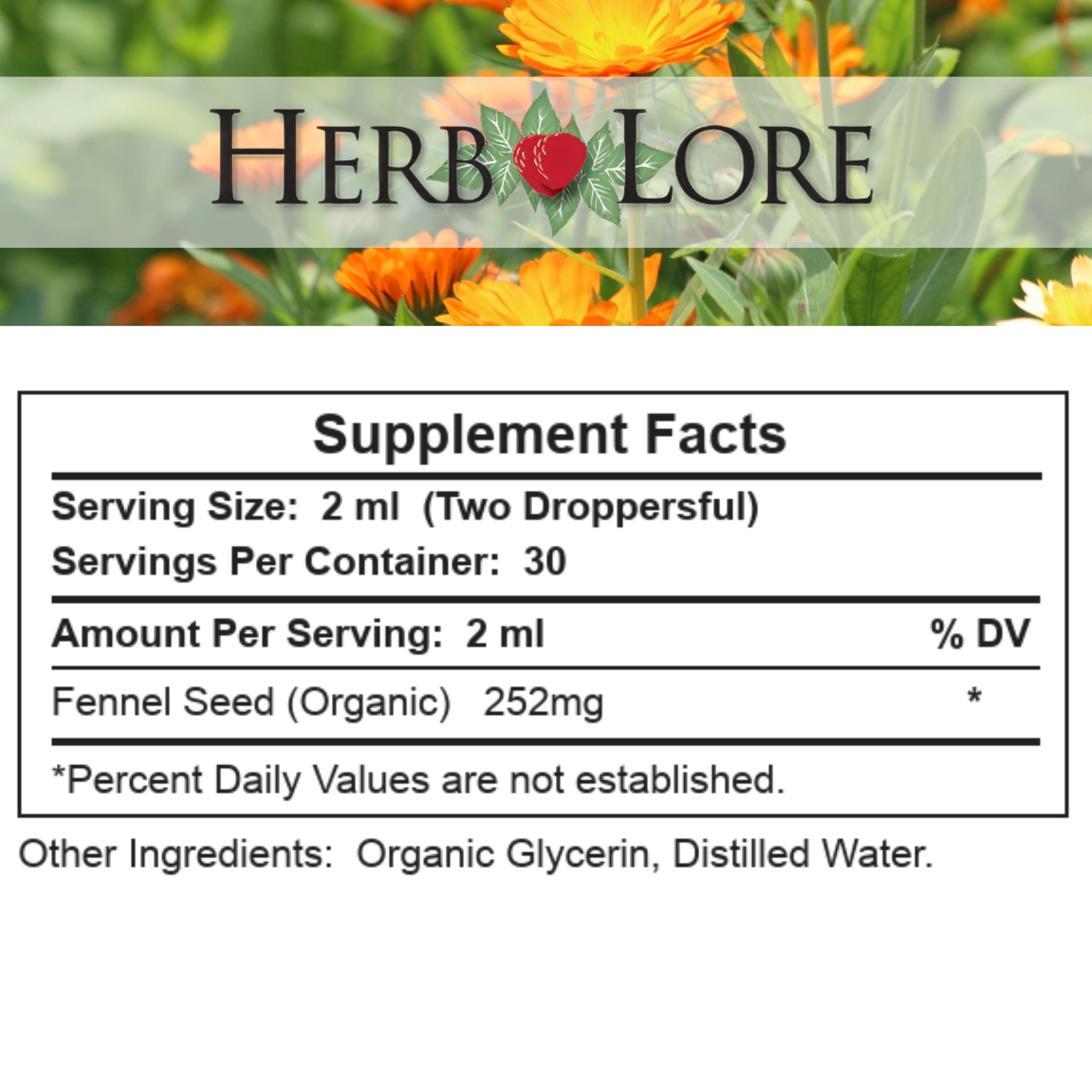Herb Lore Organic Fennel Tincture – Digestive Support & Lactation Aid (2 fl oz)
