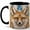 Black, variant on Jeweled Fox Coffee Mug, Woodland Animal Mug, Ceramic 11 oz