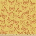 thumbnail image 1 of Retro Fabric by the Yard, Repetitive Pattern Butterflies Sketch Designed in Tangerine Tones Image, Decorative Upholstery Fabric for Chairs & Home Accents, Pale Orange and Marigold by Ambesonne, 1 of 5