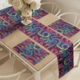 thumbnail image 2 of Ambesonne Animal Table Runner & Placemats, Hand Drawn Art Snakes, Placemat 4 pcs + Runner 14"x72", Plum Blue Yellow, 2 of 2