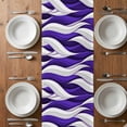 thumbnail image 6 of Purple White Moire Table Runner - 60 Inch Long, Kitchen Dining Table Runner Dresser Scarves, Modern Abstract Art Elegant Farmhouse Decor for Coffee Tables Wedding Party Banquet, 6 of 8