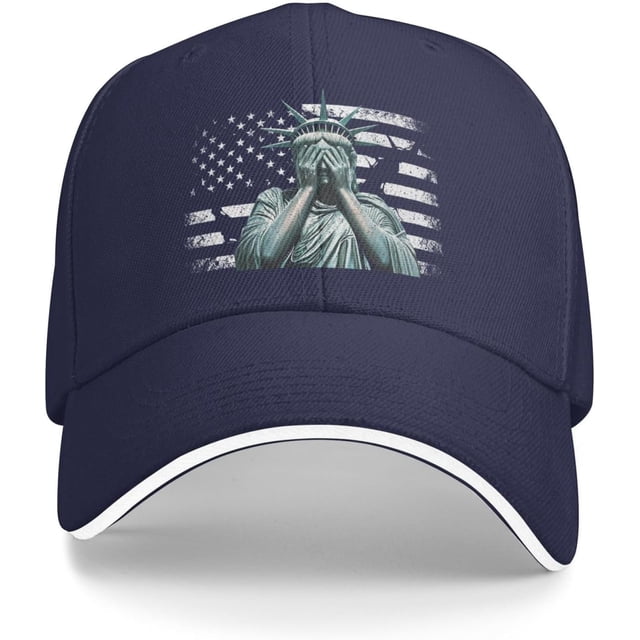 Casquette de Baseball Anti-Idiot Statue de la Liberté en Pleurs Hommes Femmes