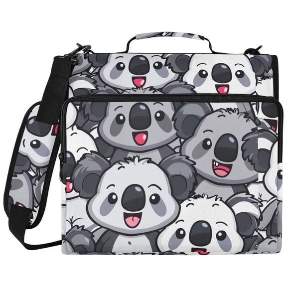 Koala Pattern 3 Ring Binder Bag Zipper Binder Organizer with 14 Inch Laptop Sleeve