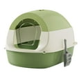 thumbnail image 3 of Hooded Cat Litter Box Kitten Potty with Front Door Pet Litter Box with Lid Reusable Enclosed Cat Litter Box Kitty Litter Tray Green, 3 of 8