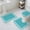 Teal, variant on Turquoise Bath Mat 3 Piece Bathroom Rug Set, Geometric Boho Ethnic Tile Chic Monochrome Non Slip Bath Rug Contour Mat and Toilet Lid Cover, Absorbent Shower Mats Soft Bath Rugs and Mats Sets