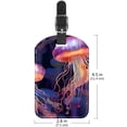 thumbnail image 6 of Square 2Pack PU Leather Colorful Jellyfish Cruise Luggage Tag with Privacy Cover and Name ID Tag for Travel Handbags Backpacks Luggage Tags, 6 of 6