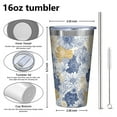 thumbnail image 4 of 16oz Tumblers Pioneer Flower Stainless Steel Vacuum Insulated Double Wall Travel Tumbler Cups Mug with Lid and Straw,Cleaning Brush for Coffee,Tea, 4 of 4